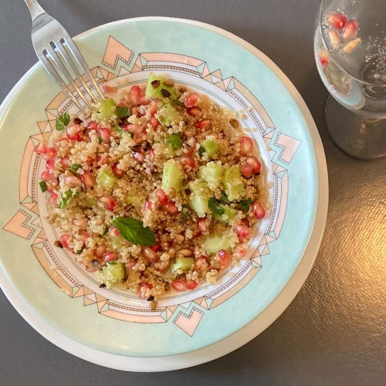 Salade de quinoa et graines de grenade