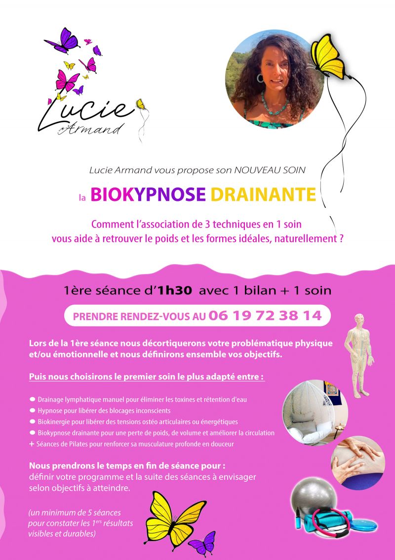 Affiche Biokynose Drainante nouveau soin avec Lucie Armand
